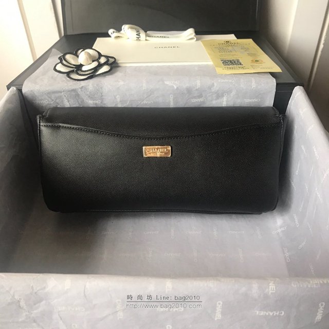 Chanel女包 AS0082 2019vintage早春新款 香奈兒翻蓋女包 黑色 香奈爾鏈條斜挎包  djc2565